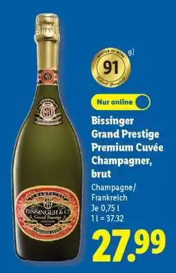 Lidl Bissinger Grand Prestige Premium Cuvée Champagner, brut Angebot