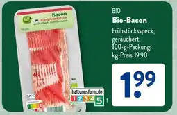 Aldi Süd Bio- Bacon Angebot
