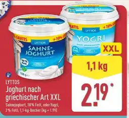 Aldi Nord LYTTOS Joghurt nach griechischer Art XXL Angebot
