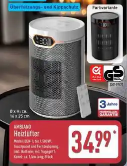 Aldi Nord AMBIANO Heizlüfter Angebot