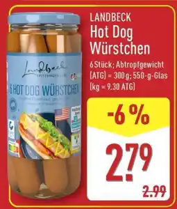 Aldi Nord LANDBECK Hot Dog Würstchen Angebot