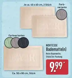 Aldi Nord NOVITESSE Badematte(n) Angebot