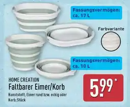 Aldi Nord HOME CREATION Faltbarer Eimer/Korb Angebot