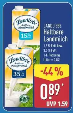 Aldi Nord LANDLIEBE Haltbare Landmilch Angebot