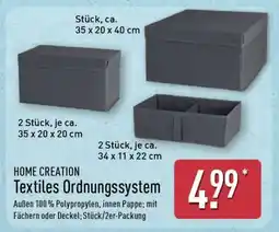 Aldi Nord HOME CREATION Textiles Ordnungssystem Angebot