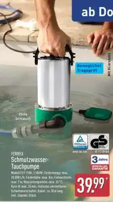 Aldi Nord FERREX Schmutzwasser-Tauchpumpe Angebot