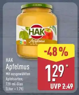 Aldi Nord HAK Apfelmus Angebot