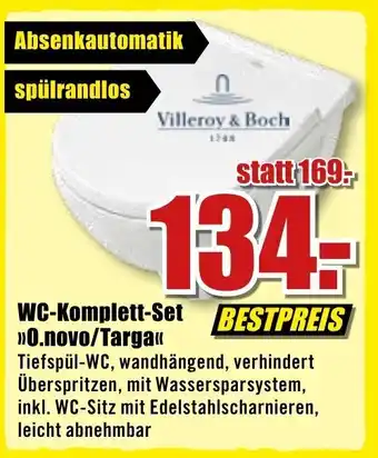 B1 Discount Baumarkt Villeroy & Bosh WC-Komplett-Set O.novo/Targa Angebot