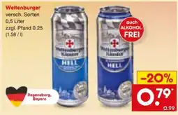 Netto Marken-Discount Weltenburger Klosterbrauerei Hell Angebot