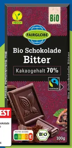 Lidl Fairglobe Bio Tafelschokolade Bitter Angebot
