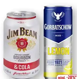 Edeka Jim Beam Kentuckey Straight Bourbon Whiskey & Cola Angebot