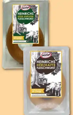 REWE Center Heinrich Stumpf Metzgerei Heinrichs Herzhafte Fleischwurst Angebot