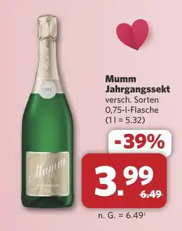 Combi Mumm jahrgangssekt Angebot