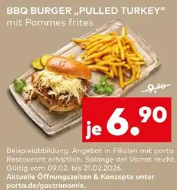 porta Bbq burger pulled turkey mit pommes frites Angebot
