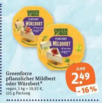 tegut Greenforce pflanzlicher mildbert Angebot