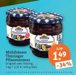 tegut Mühlhäuser thüringer pflaumenmus Angebot