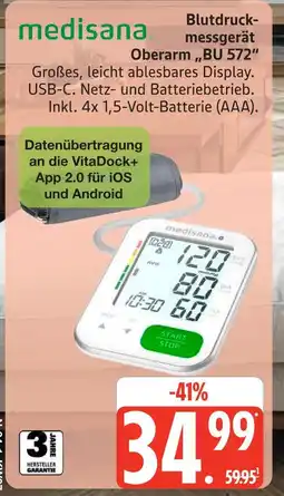 Marktkauf Medisana blutdruckmessgerät oberarm bu 572 Angebot