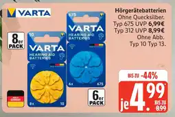 Marktkauf Varta hearing aid batteries typ 675 Angebot