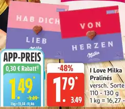 Edeka Milka i love milka pralinés Angebot