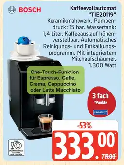 Marktkauf Bosch kaffeevollautomat tie20119 Angebot