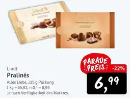 KONSUM Lindt pralinés Angebot