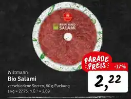 KONSUM Wiltmann bio salami Angebot