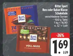 E-Center Ritter sport nuss klasse schokolade Angebot