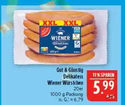 Marktkauf Gut & günstig delikatess wiener würstchen Angebot