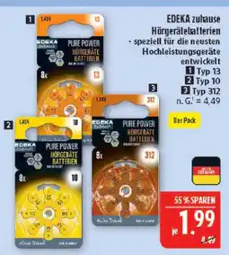 Marktkauf Edeka pure power hörgerätebatterien typ 13 Angebot