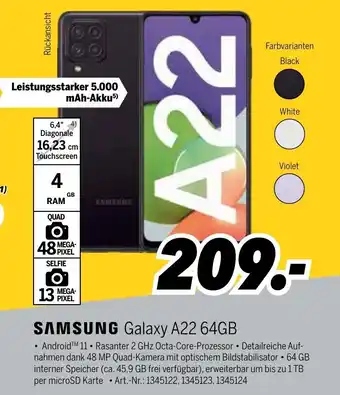 MEDIMAX Samsung Galaxy A22 64Gb Angebot