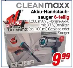 CENTERSHOP CLEANMaxx Akku-Handstaubsauger 6-teilig Angebot