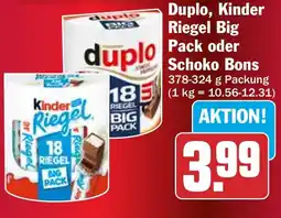 HIT Duplo, Kinder Riegel Big Pack oder Schoko Bons Angebot