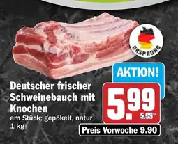 HIT Deutscher frischer Schweinebauch mit Knochen Angebot