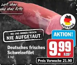 HIT Deutsches frisches Schweinefilet Angebot