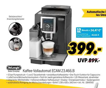 MEDIMAX DeLonghi Kaffeevollautomat | ECAM 23.466.B Angebot