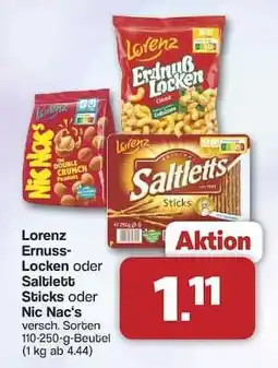 Famila Nord Ost Lorenz Erdnuss-Locken, Saltletts Sticks, Nic Nac's Angebot