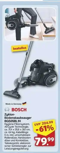Famila Nord Ost Bosch Zyklon-Bodenstaubsauger BGS05BLH Angebot