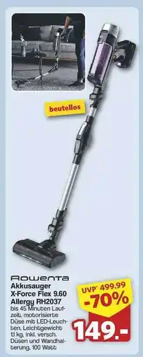 Famila Nord Ost Rowenta Akkusauger X-Force Flex 9.60 Allergy RH2037 Angebot