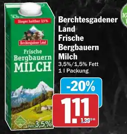 HIT Berchtesgadener Land Frische Bergbauern Milch Angebot