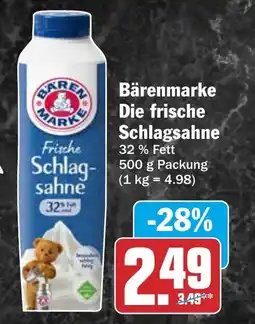 HIT Bärenmarke Die frische Schlagsahne Angebot