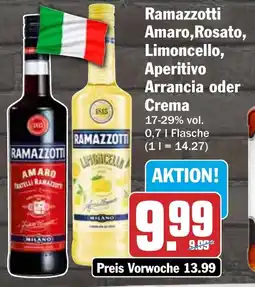HIT Ramazzotti Amaro, Rosato, Limoncello, Aperitivo Arrancia oder Crema Angebot