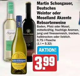 HIT Martin Schongauer, Deutsches Weintor oder Moselland Akzente Rebsortenweine Angebot