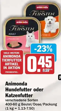 HIT Animonda Hundefutter oder Katzenfutter Angebot