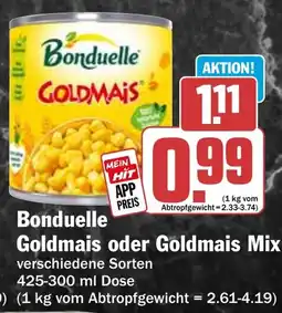 HIT Bonduelle Goldmais oder Goldmais Mix Angebot