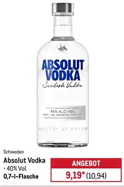 METRO Absolut Vodka Angebot