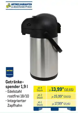 METRO METRO PROFESSIONAL Getränke- spender 1,9L Angebot