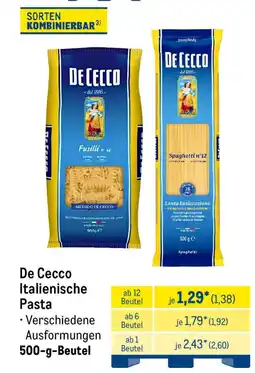 METRO De Cecco Italienische Pasta Angebot