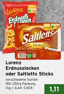 CAP Markt Lorenz Erdnusslocken oder Saltletts Sticks Angebot