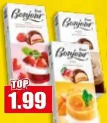 Mix Markt Bonjour Konti Schaumzuckerware auf lockerem Mürbeteigboden umhüllt mit kakaohaltiger Fettglasur Angebot