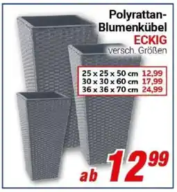 CENTERSHOP Polyrattan Blumenkübel ECKIG Angebot